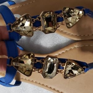 Blue Jeweled Sandal